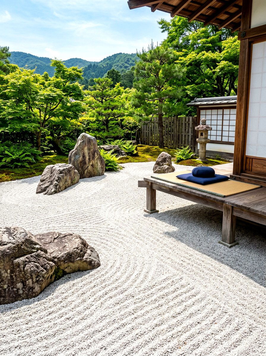 Zen garden meditation space - 30 long narrow backyard ideas