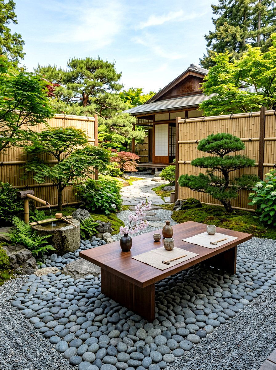 Zen garden retreat - 30 outdoor dining nook ideas
