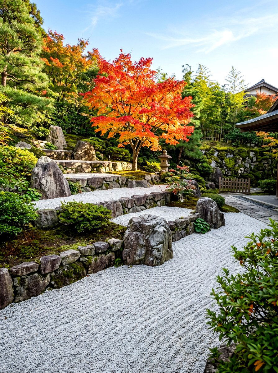 Zen garden slope - 30 split level backyard ideas