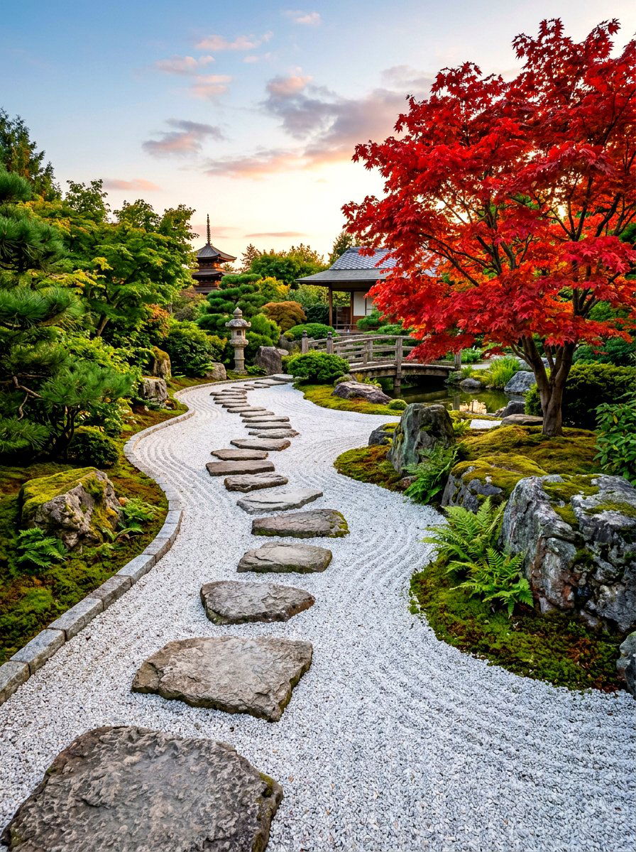 Zen garden walkway - 30 front yard pathway ideas