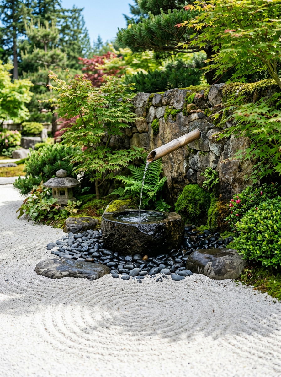 Zen garden wall fountain - 30 wall fountain ideas