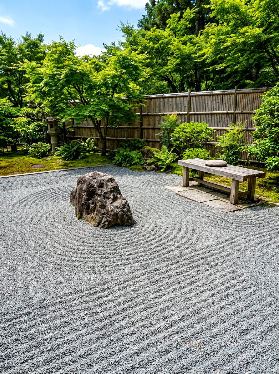 Zen gravel meditation space - 30 neutral backyard styling ideas