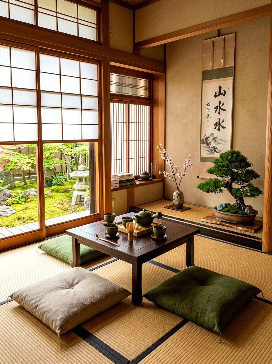 Zen meditation and tea corner - 30 bedroom breakfast nook ideas