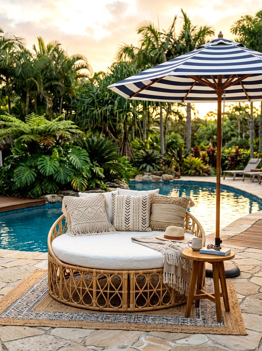 Zen meditation water feature - 30 resort style backyard lounge ideas