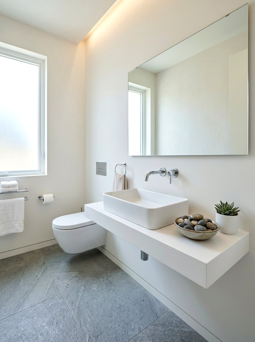 Zen minimalist powder room - 30 spa like powder room ideas
