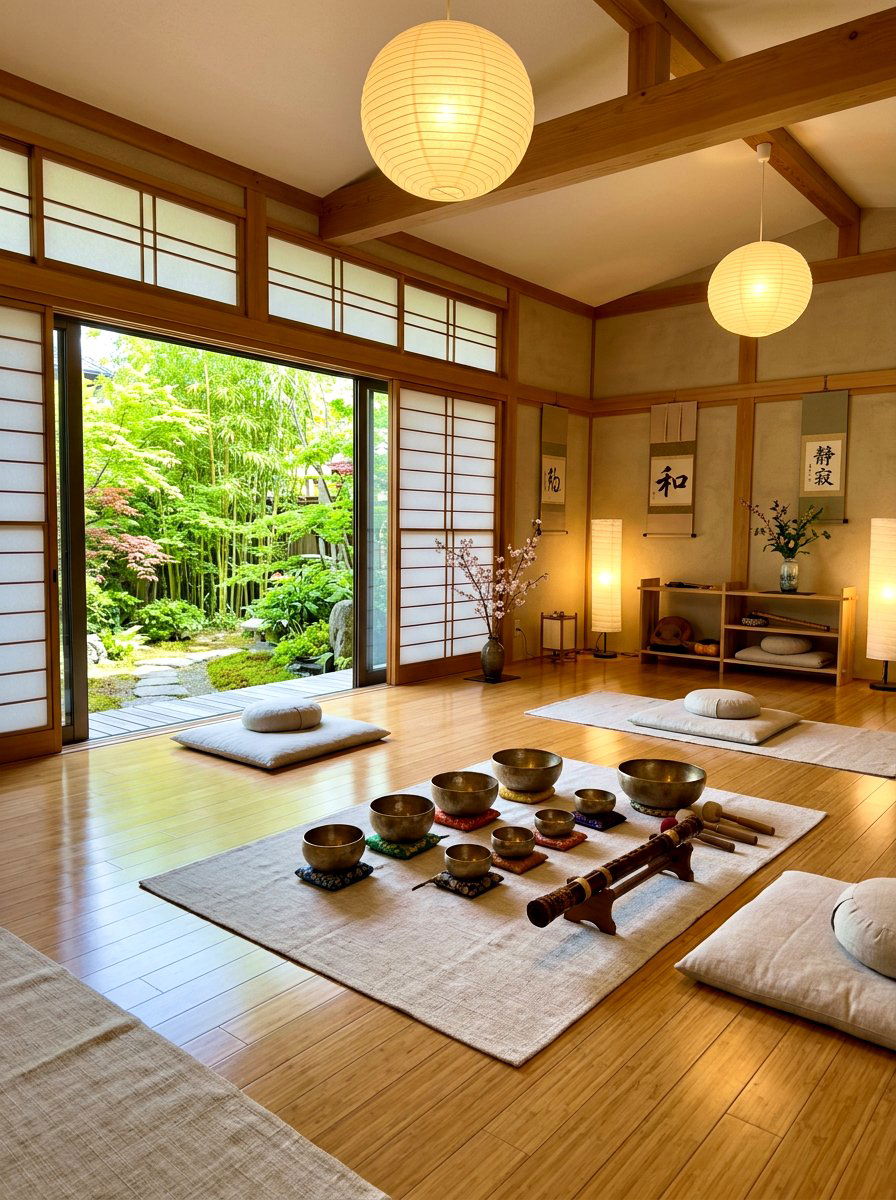 Zen music sanctuary - 30 music room ideas