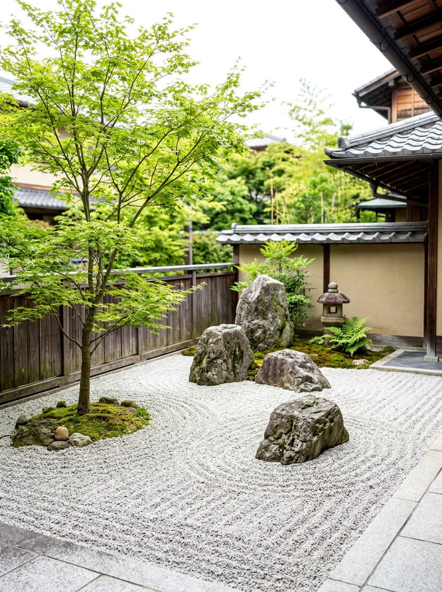 Zen rock garden - 30 tiny courtyard garden ideas