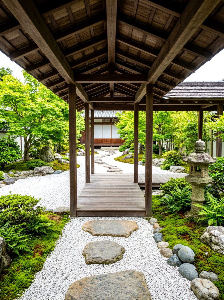 Zen rock garden path - 30 breezeway garden ideas