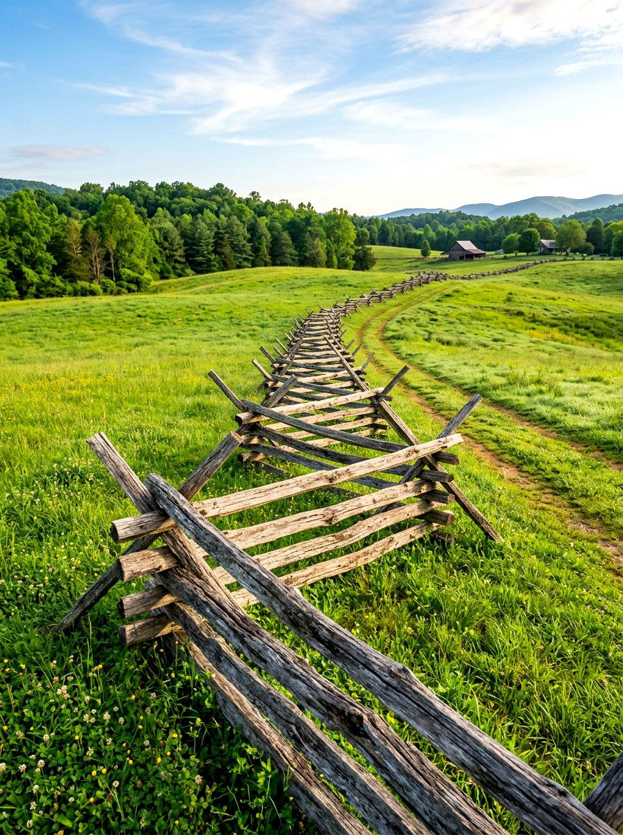 Zig Zag Rail Fence - 30 rustic fence ideas
