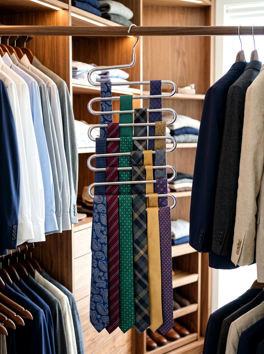 Zig Zag Tie Hanger - 30 tie storage ideas