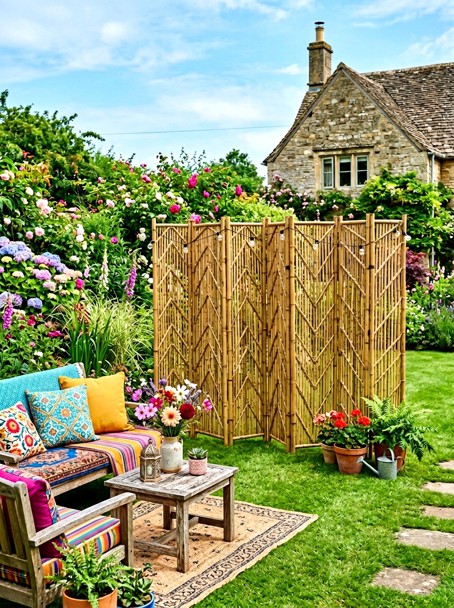 Zigzag Bamboo Privacy Screen - 30 bamboo privacy screen ideas