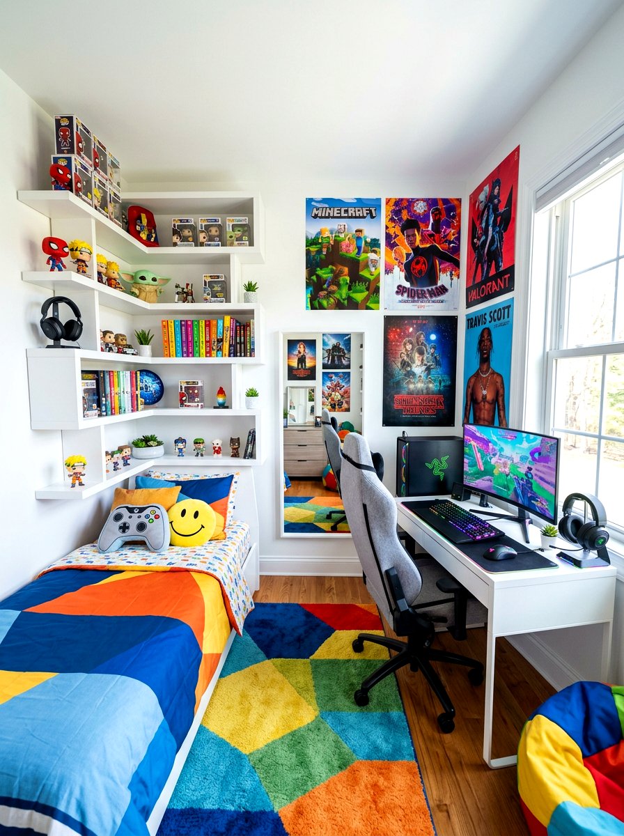 Zigzag Corner Wall Shelf - 30 corner bookshelf ideas