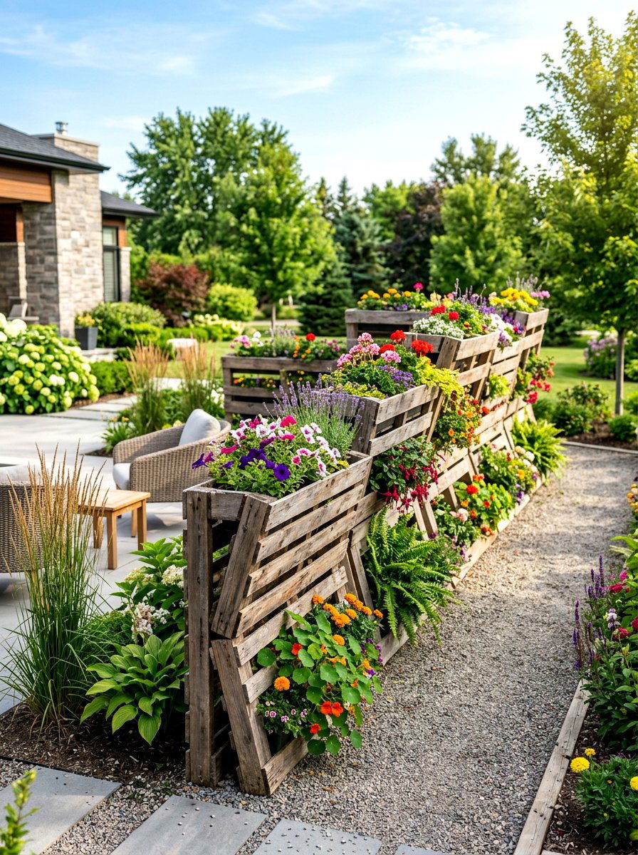Zigzag Pallet Wall - 30 pallet garden wall ideas