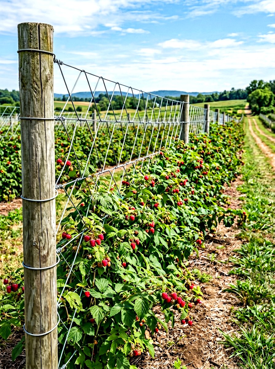 Zigzag wire raspberry trellis - 30 raspberry trellis ideas
