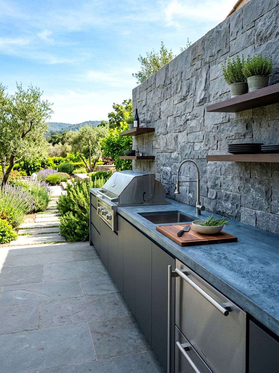 Zinc Outdoor Kitchen Surface - 30 outdoor countertop ideas
