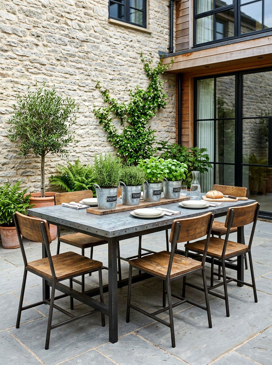 Zinc Top Outdoor Table - 30 farmhouse outdoor table ideas