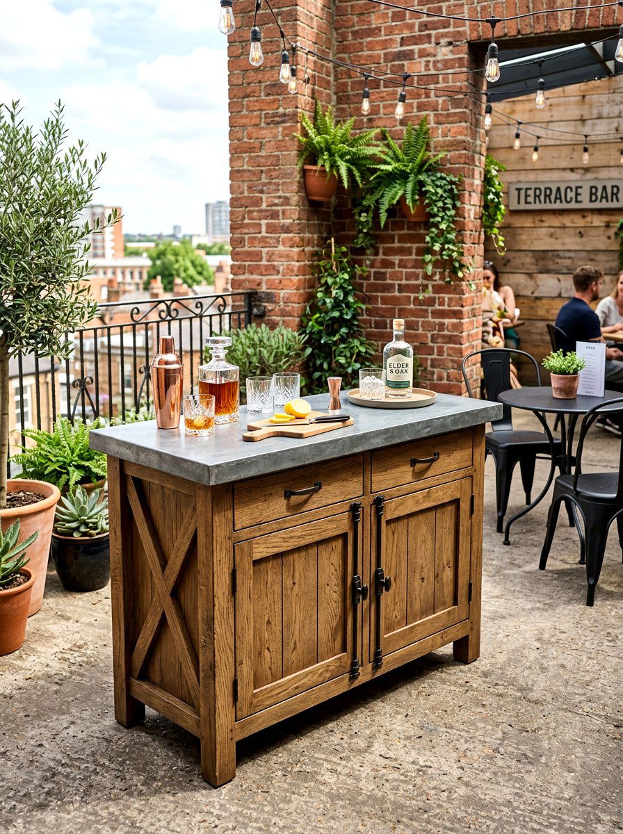 Zinc Top Sideboard - 30 outdoor buffet cabinet ideas