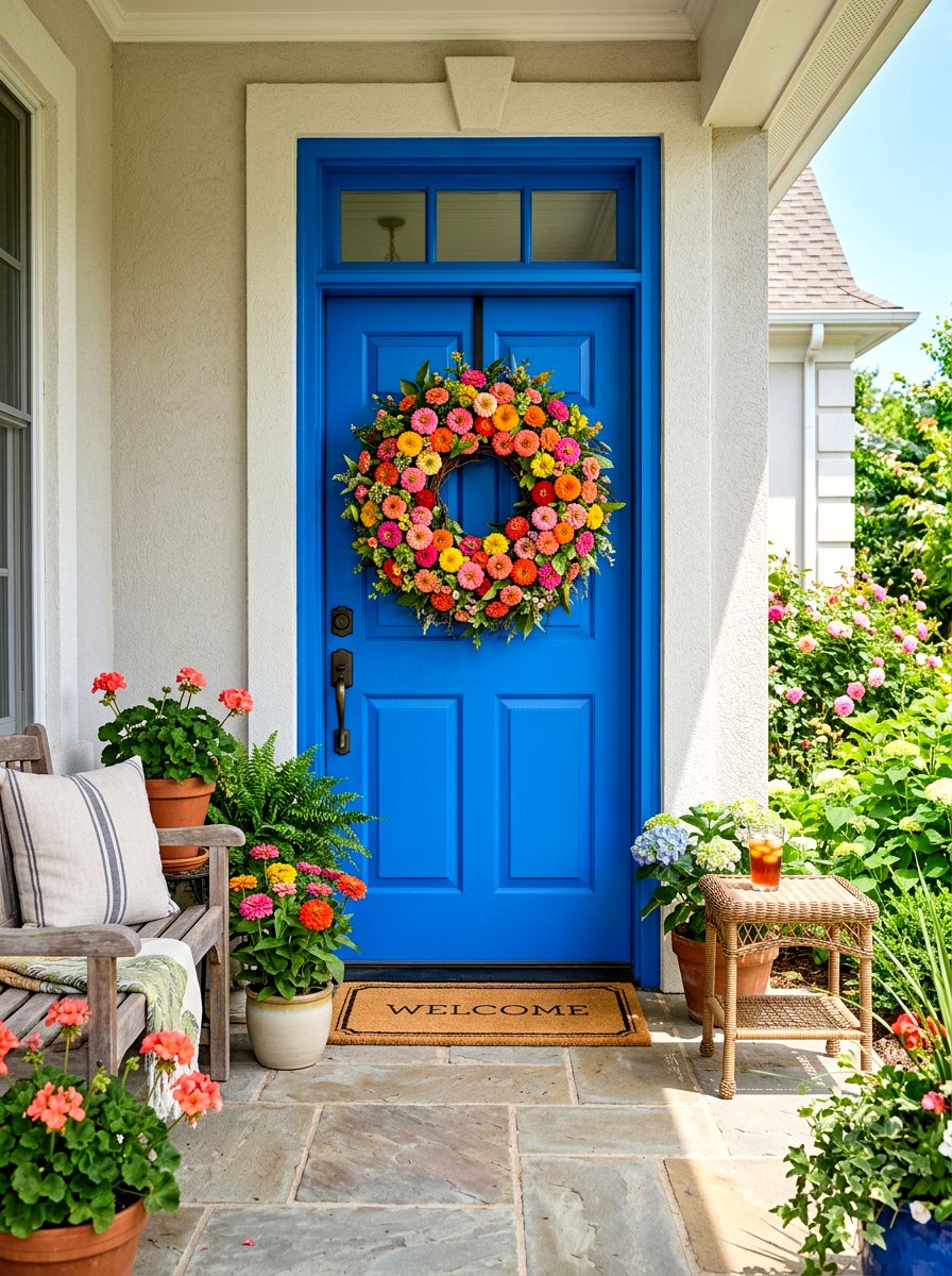 Zinnia Brights - 30 summer wreath ideas