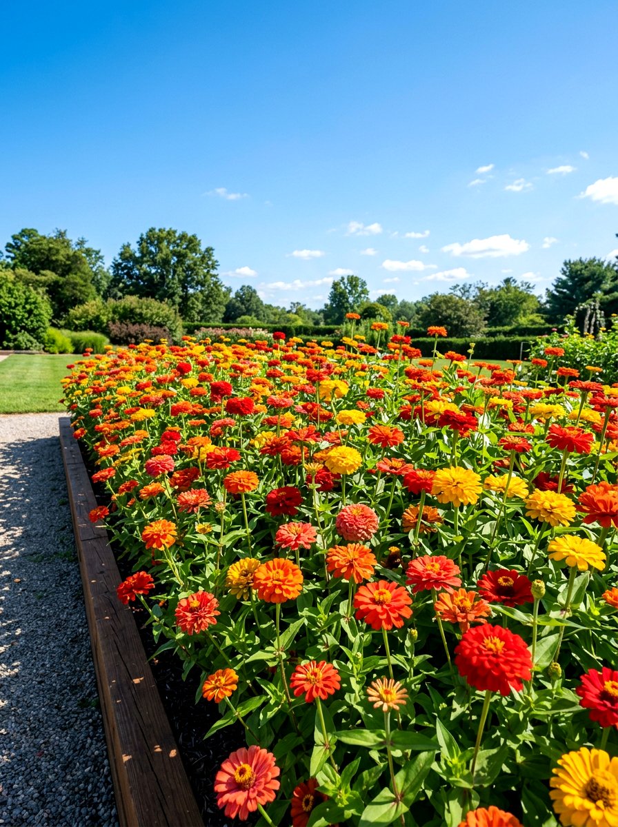 Zinnia Flower Bed - 30 butterfly garden ideas