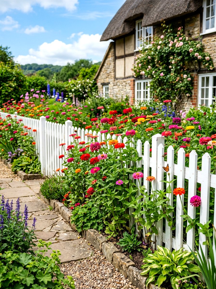 Zinnia Garden Fence - 30 zinnia garden ideas