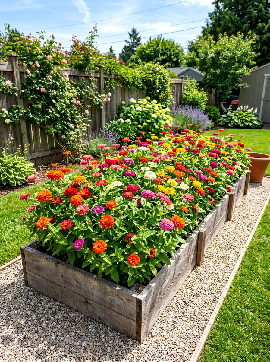 Zinnia Raised Garden Bed - 30 zinnia garden ideas
