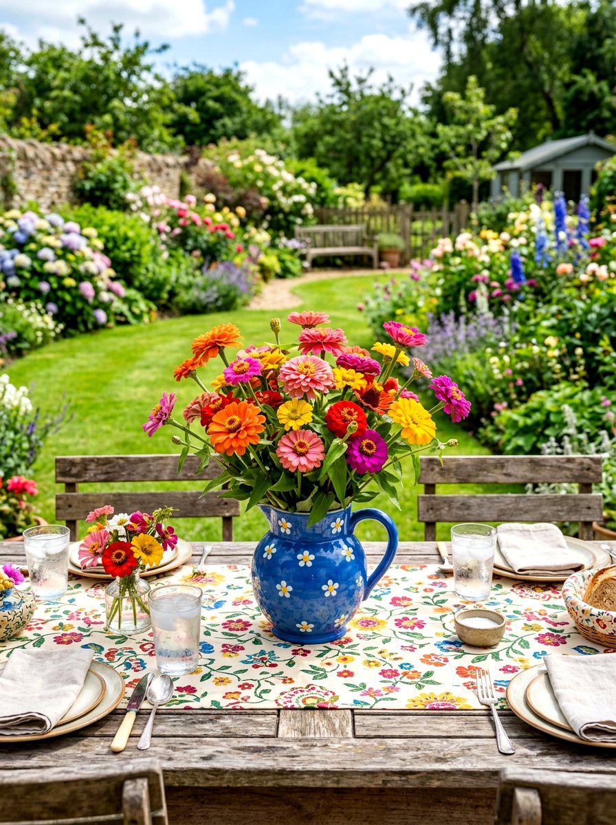 Zinnia Table Centerpiece - 30 floral centerpiece ideas