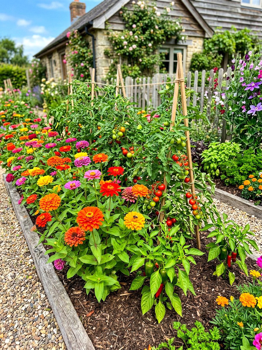 Zinnias In Vegetable Garden - 30 zinnia garden ideas
