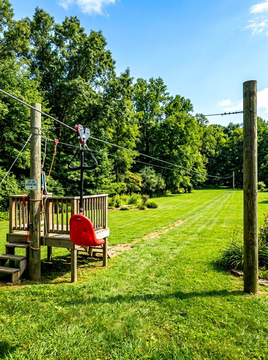 Zipline Adventure Setup - 30 family backyard ideas