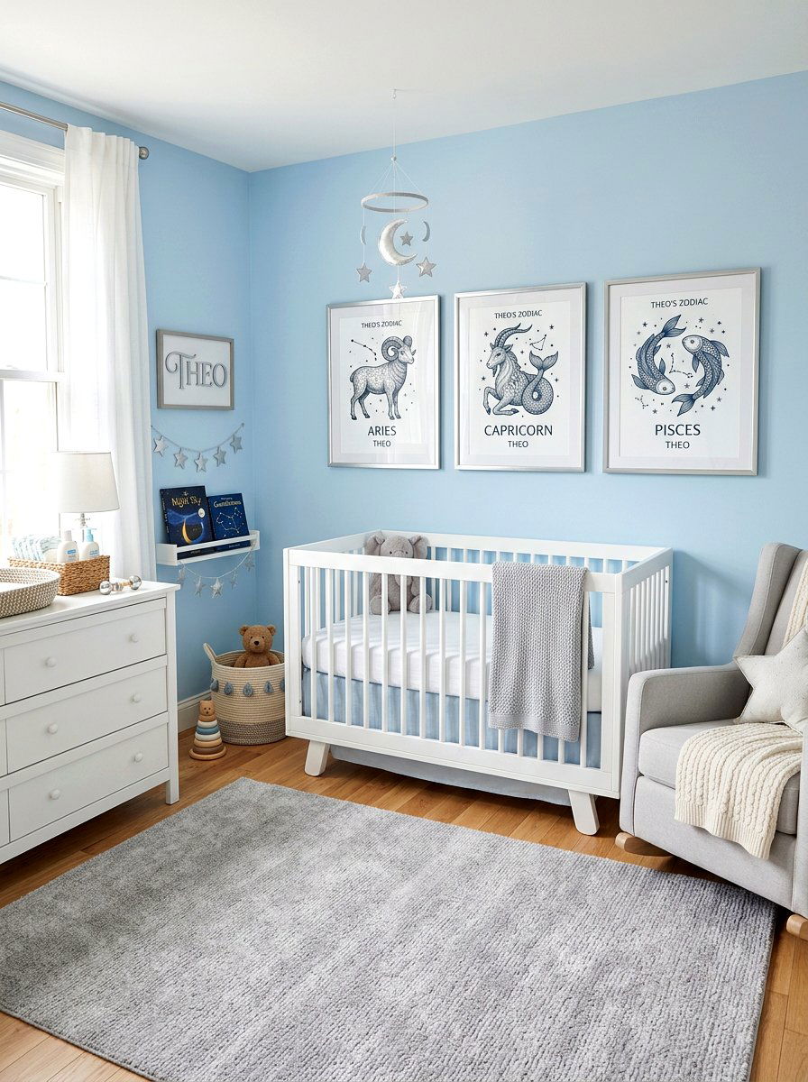 Zodiac Sign Nursery Art - 30 celestial nursery ideas
