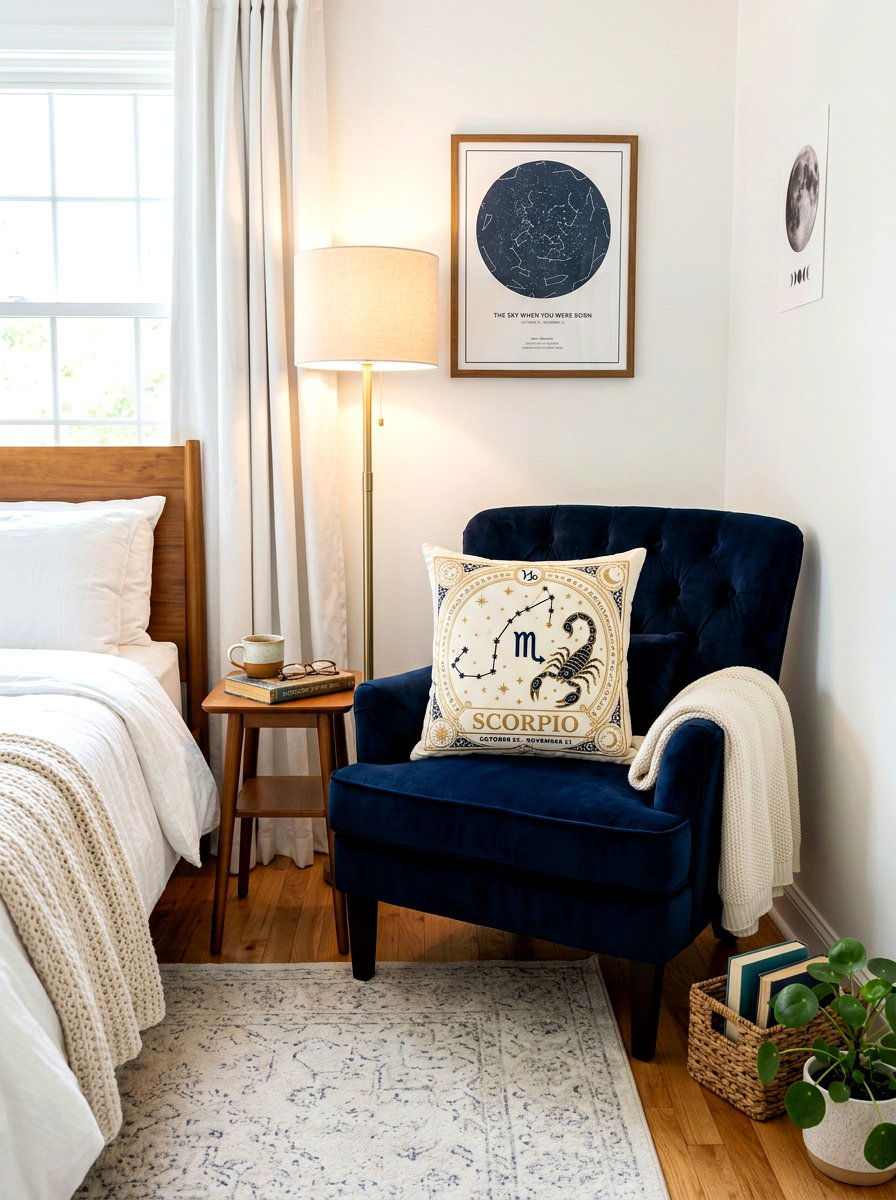 Zodiac Sign Throw Pillow - 30 extra celestial bedroom ideas