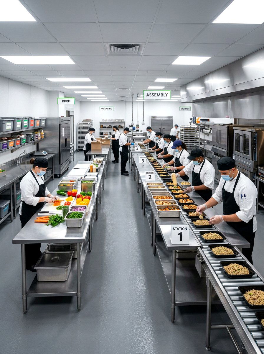 Zoned Prep and Assembly Line - 30 catering kitchen ideas